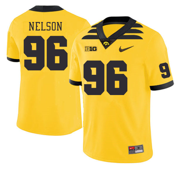 Iowa Hawkeyes #96 Matt Nelson College Football Jerseys Stitched Sale-Gold